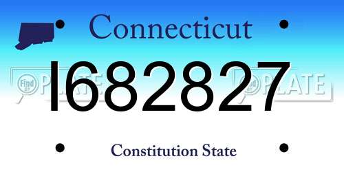 I682827 Connecticut License Plate