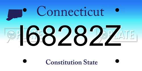 I68282Z Connecticut License Plate