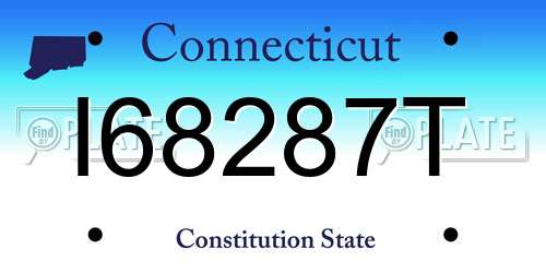 I68287T Connecticut License Plate