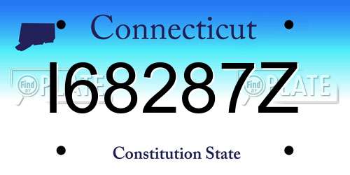 I68287Z Connecticut License Plate