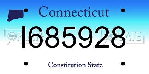 I685928 Connecticut License Plate