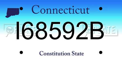I68592B Connecticut License Plate