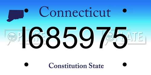 I685975 Connecticut License Plate