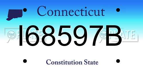 I68597B Connecticut License Plate