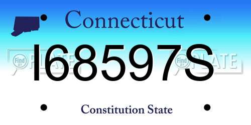 I68597S Connecticut License Plate