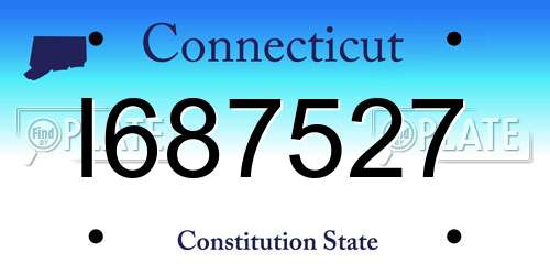 I687527 Connecticut License Plate