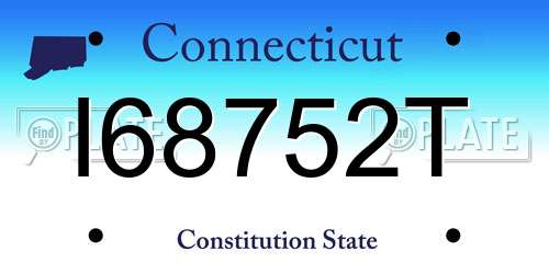 I68752T Connecticut License Plate