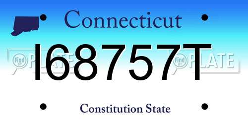 I68757T Connecticut License Plate