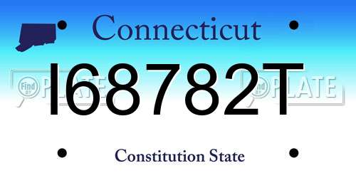 I68782T Connecticut License Plate