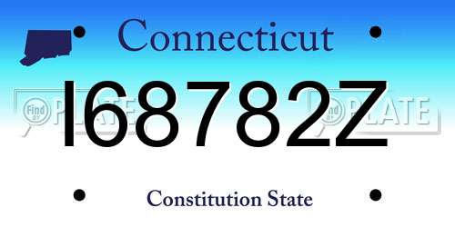 I68782Z Connecticut License Plate