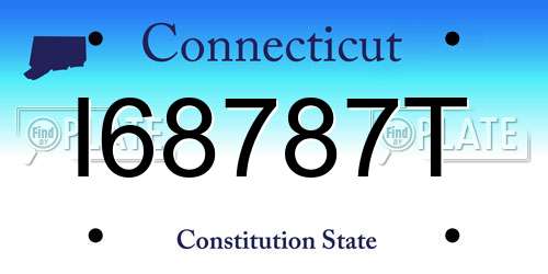 I68787T Connecticut License Plate