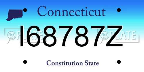 I68787Z Connecticut License Plate