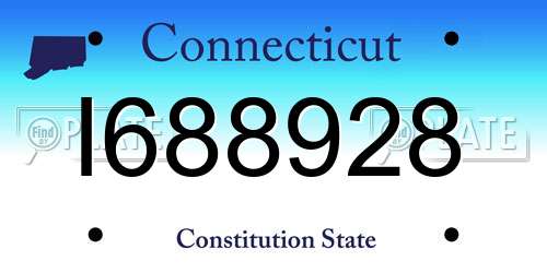 I688928 Connecticut License Plate