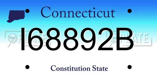 I68892B Connecticut License Plate