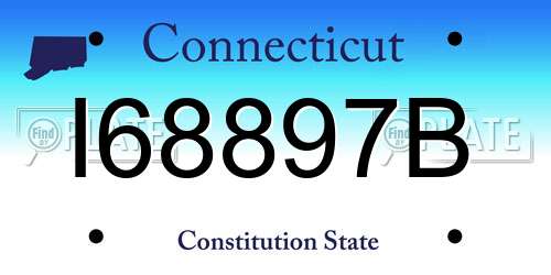 I68897B Connecticut License Plate