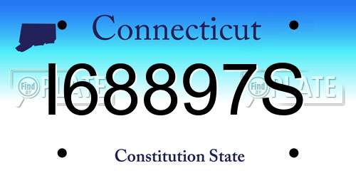I68897S Connecticut License Plate