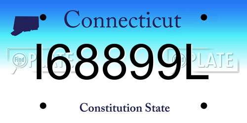 I68899L Connecticut License Plate
