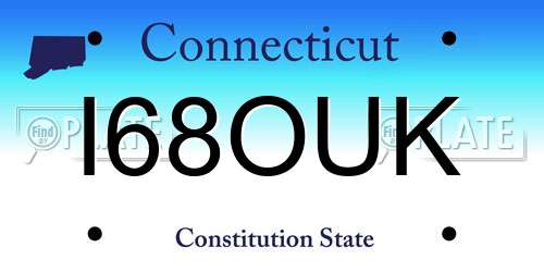 I68OUK Connecticut License Plate