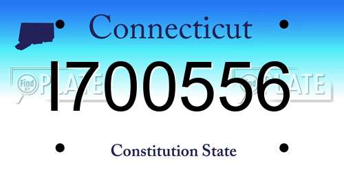 I700556 Connecticut License Plate
