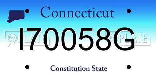 I70058G Connecticut License Plate