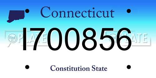 I700856 Connecticut License Plate
