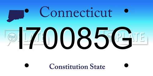 I70085G Connecticut License Plate