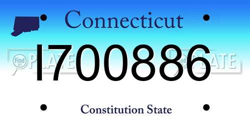 I700886 Connecticut License Plate