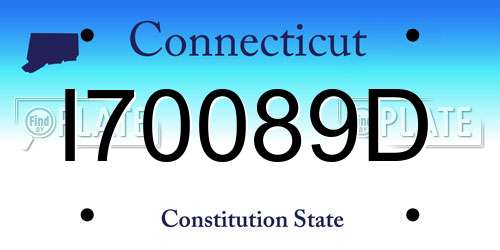 I70089D Connecticut License Plate