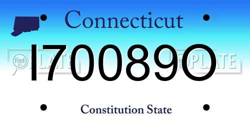 I70089O Connecticut License Plate