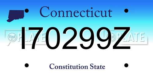I70299Z Connecticut License Plate