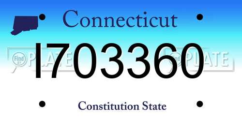 I703360 Connecticut License Plate