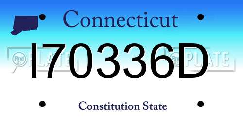 I70336D Connecticut License Plate