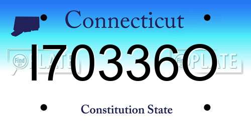 I70336O Connecticut License Plate