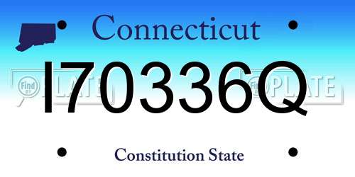 I70336Q Connecticut License Plate
