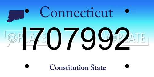 I707992 Connecticut License Plate