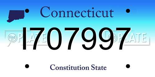 I707997 Connecticut License Plate