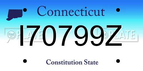 I70799Z Connecticut License Plate