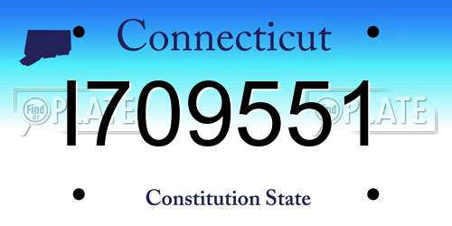 I709551 Connecticut License Plate