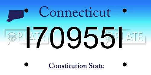 I70955I Connecticut License Plate