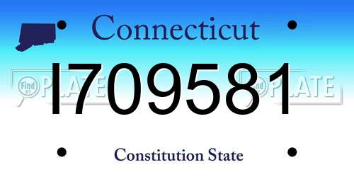 I709581 Connecticut License Plate
