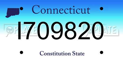 I709820 Connecticut License Plate