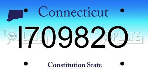 I70982O Connecticut License Plate