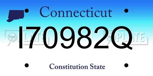 I70982Q Connecticut License Plate