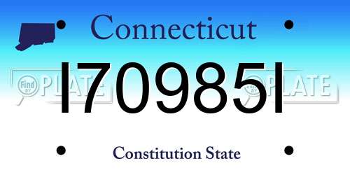 I70985I Connecticut License Plate