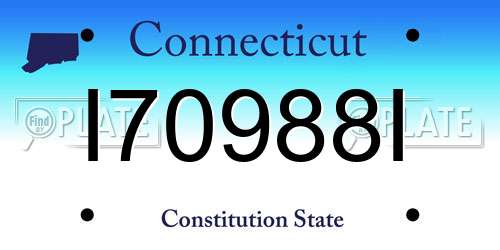 I70988I Connecticut License Plate