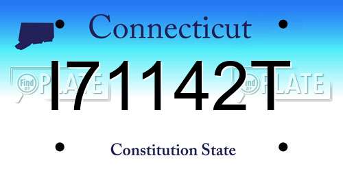 I71142T Connecticut License Plate