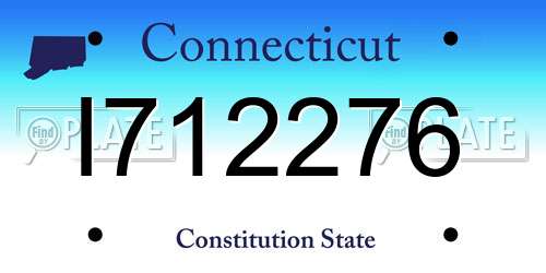I712276 Connecticut License Plate