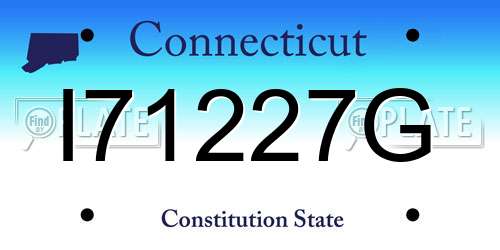 I71227G Connecticut License Plate