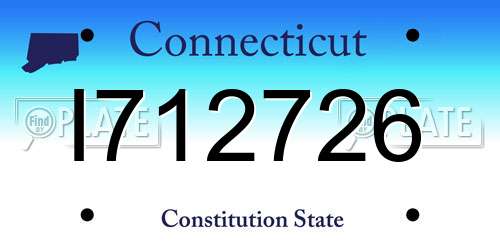 I712726 Connecticut License Plate