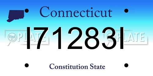 I71283I Connecticut License Plate